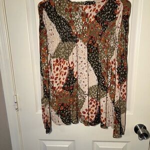 Indigo Soul Multicolor Patchwork Blouse 100% Rayon